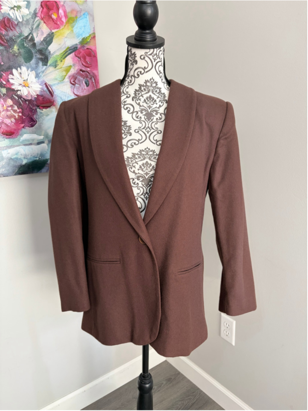 Women's Fundamental Things Brown Wool Blazer Petite 12P